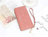 Embroidered Thread Wallet Women Mobile Phone Bag