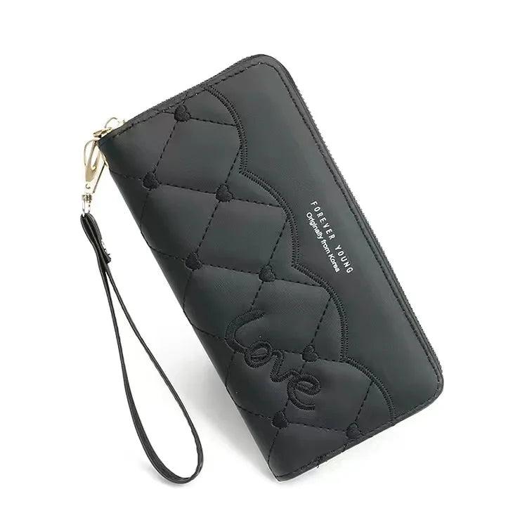 Embroidered Thread Wallet Women Mobile Phone Bag