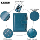 RFID Blocking Womens Leather Bifold Wallet