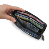 Woven Hand Wallet Women's Long Ultra-Thin Wallet Clutch 100% Sheepskin