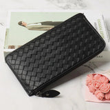 Woven Hand Wallet Women's Long Ultra-Thin Wallet Clutch 100% Sheepskin