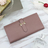 High Long Ladies Leather Clutch Purse in First Layer Cowhide