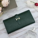 High Long Ladies Leather Clutch Purse in First Layer Cowhide