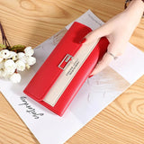 Long Style Women's Wallet Clutch Bag Tri-Fold Multi-Function Buckle