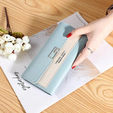 Long Style Women's Wallet Clutch Bag Tri-Fold Multi-Function Buckle