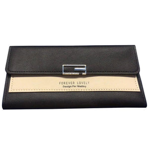 Long Style Women's Wallet Clutch Bag Tri-Fold Multi-Function Buckle