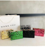 Silver PVC Evening Clutch Chain Shoulder Crossbody Bag