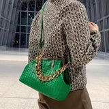 Solid Chain Shoulder Bag for Women Crossbody Party Handbag