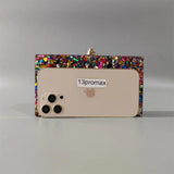 Colorful Glitter Acrylic Box Bag Shoulder Wedding Purse