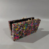 Colorful Glitter Acrylic Box Bag Shoulder Wedding Purse