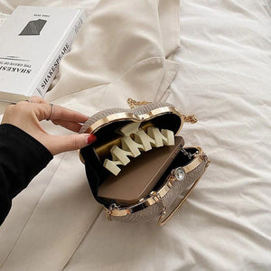 Heart Shape Women's Evening Bag Clutch Chain Crossbody Handbag Purse