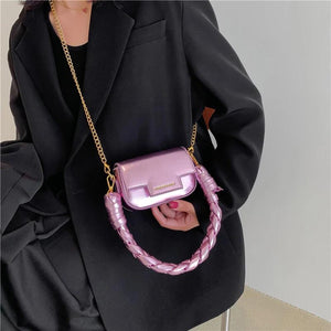 Women Pink Small Handbag Evening Clutch Mini Messenger Bags Chain Shoulder Bags