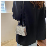 Foil Print Shoulder Bag PVC Crossbody Acrylic Box Bag For Women