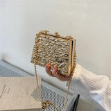 Foil Print Shoulder Bag PVC Crossbody Acrylic Box Bag For Women