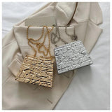 Foil Print Shoulder Bag PVC Crossbody Acrylic Box Bag For Women
