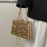 Foil Print Shoulder Bag PVC Crossbody Acrylic Box Bag For Women