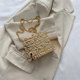 Foil Print Shoulder Bag PVC Crossbody Acrylic Box Bag For Women