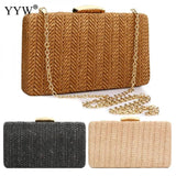 Straw Weave Clutch Bag Vintage Sac Main Femme Khaki