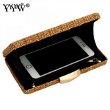 Straw Weave Clutch Bag Vintage Sac Main Femme Khaki