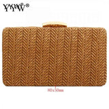 Straw Weave Clutch Bag Vintage Sac Main Femme Khaki