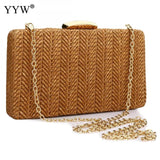 Straw Weave Clutch Bag Vintage Sac Main Femme Khaki