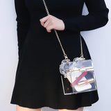 Acrylic Purple Clutch Handbag Bridal Purse Party Shoulder Bag
