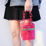 Acrylic Purple Clutch Handbag Bridal Purse Party Shoulder Bag