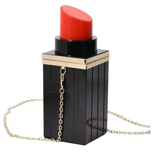 Lipstick Women Clutches Bag Evening Party Handbag Tote