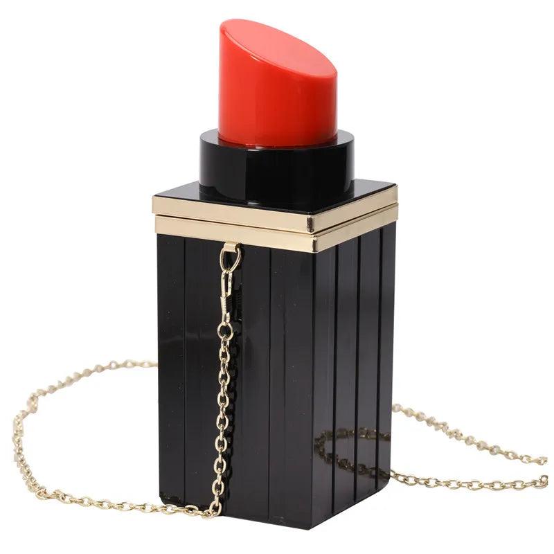 Lipstick Women Clutches Bag Evening Party Handbag Tote