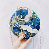 Vintage Women's Flower Handbag Evening Clutch Embroidered Chain Bag
