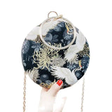 Vintage Women's Flower Handbag Evening Clutch Embroidered Chain Bag