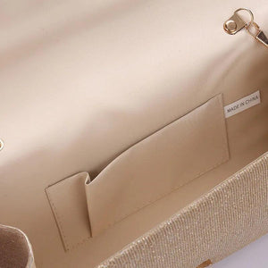 Fengting Sequined Envelope Clutch Evening Bag with Chain Strap
