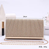 Fengting Sequined Envelope Clutch Evening Bag with Chain Strap