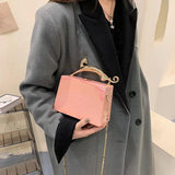 Acrylic Women Handbag with Metal Chains Shoulder Bag