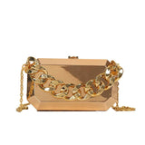 Silver Metal Box Bag for Women - Elegant Party Shoulder Bag