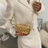 Silver Metal Box Bag for Women - Elegant Party Shoulder Bag