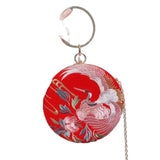 Chinese Style Crane Wedding Clutch Bag with Diamond Handle