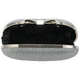 Bridal Beaded Evening Bag Chain Shoulder Handbag Clutch (Silver)