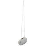 Bridal Beaded Evening Bag Chain Shoulder Handbag Clutch (Silver)