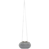 Bridal Beaded Evening Bag Chain Shoulder Handbag Clutch (Silver)