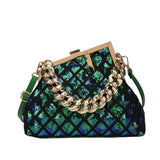 Shell Tote Shoulder Bag with Thick Chain Handle