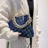 Shell Tote Shoulder Bag with Thick Chain Handle