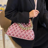 Shell Tote Shoulder Bag with Thick Chain Handle