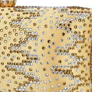 Crystal Inlay Silk Satin Bride Evening Bag Clutch