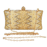 Crystal Inlay Silk Satin Bride Evening Bag Clutch