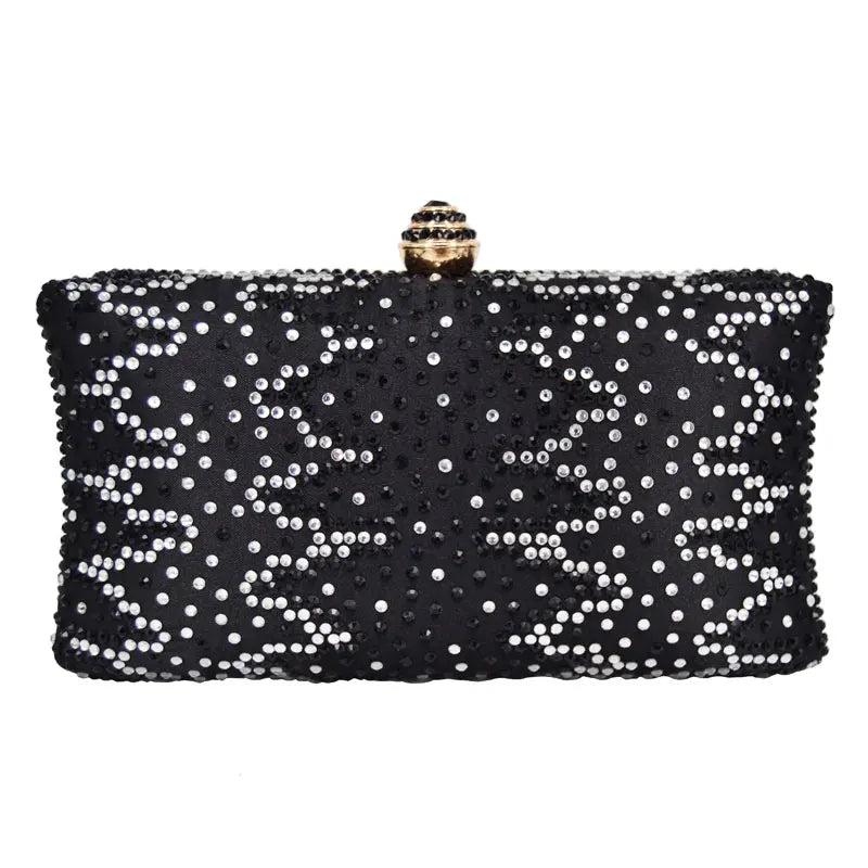 Crystal Inlay Silk Satin Bride Evening Bag Clutch