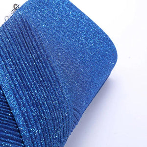 Red Sequined Glitter Envelope Clutch Bag Chain Shoulder Evening Party Handbag