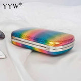Rainbow Box Evening Bag Party Wedding Clutch Purse Mini Jelly Chain Crossbody