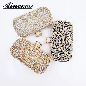 Golden Evening Clutch Bag Wedding Chain Dinner Bag