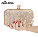 Golden Evening Clutch Bag Wedding Chain Dinner Bag